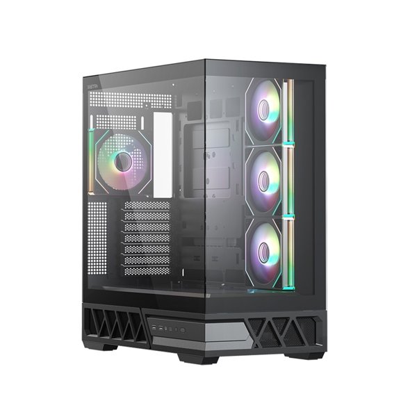 XASTRA Корпус Q700 7ARGB-C10-UC Black ATX/Aquarium/Screewless/7x120mm ARGB PWM mirror fans/Argb+PWM HUB 10port/Type C Q700-7FM12A-C10-UC