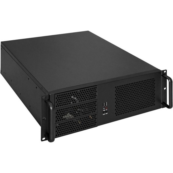 Exegate EX264270RUS Серверный корпус Exegate Pro 3U390-08 <RM 19",  высота 3U, глубина 390, без БП, USB>