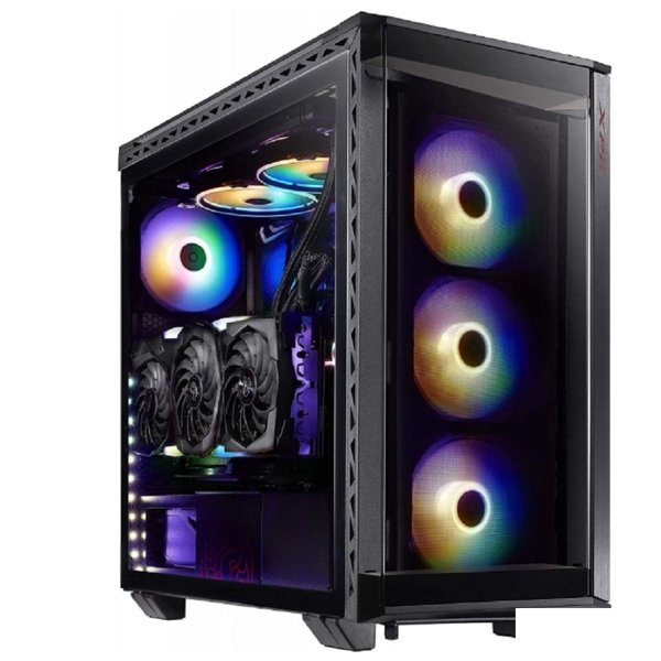 XPG BATTLECRUISER BLACK (BATTLECRUISER-BKCWW) (Midi-Tower, черный, TG*4, 120mm ARGB fan*4)