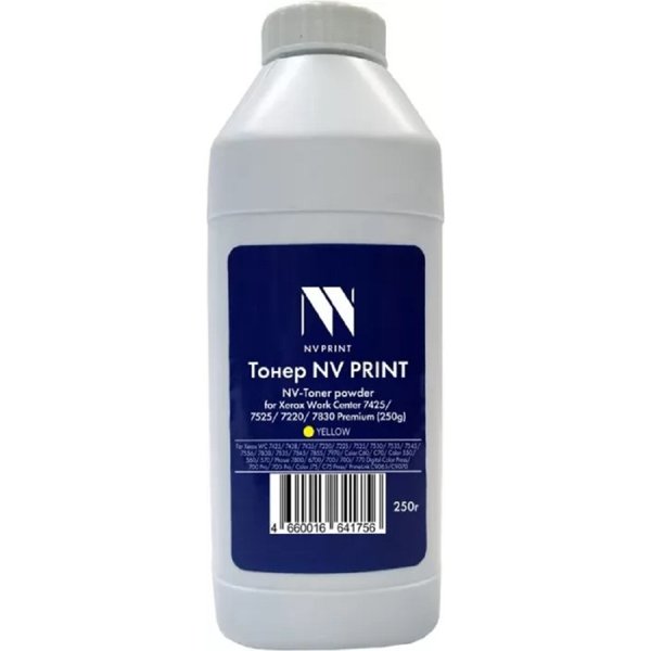 Тонер + девелопер NVP для Xerox WorkCenter 7425, 7525, 7220, 7830 Premium (250г) Yellow. WC 7425, 7428, 7435; WC 7220, 7225; WC 7525, 7530, 7535, 7545, 7556, 7830, 7835, 7845, 7855, 7970; Color C60, С