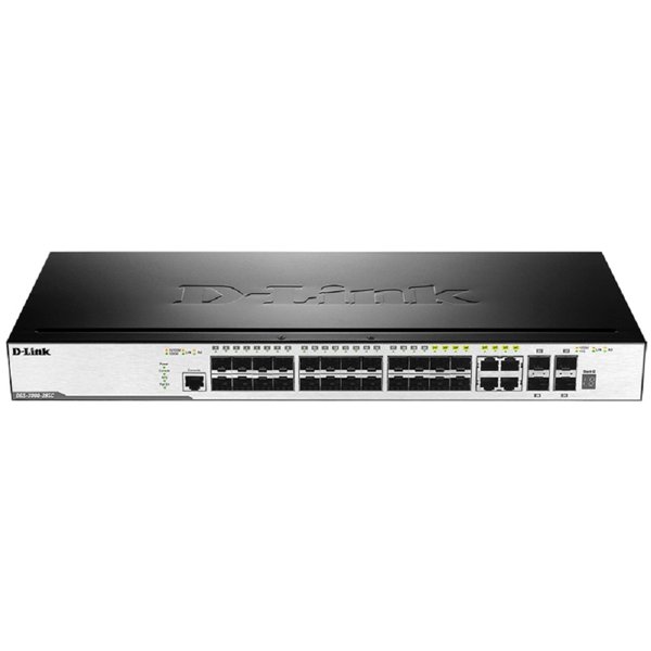 D-Link DGS-3000-28SC/A1A Управляемый L2 стекируемый коммутатор с 20 портами 100/1000Base-X SFP, 4 комбо-портами 100/1000Base-T/SFP и 4 портами 10GBase-X SFP+
