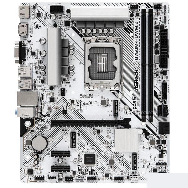 Asrock B760M-HDV/M.2 RTL { LGA1700, 2xDDR5, 4xSATA, RAID M.2 VGA HDMI DP mATX}