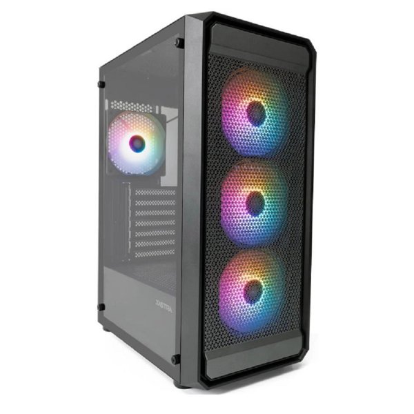 XASTRA Корпус A403 4FRGB Black ATX/Mesh/ tempered glass / 4x120mm FRGB  fans/ A403-4FC12F