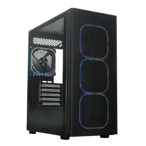 XASTRA Корпус  A300M 4ARGB-C6  Black mATX/Mesh/ Srewless full-size TG/ 4x120mm FG120 ARGB PWM fans/Argb+PWM HUB 6ports/ A300M-4FG12A-C6