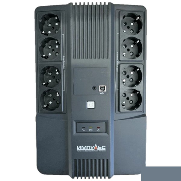 Импульс ИБП МАСТЕР 600 360Вт 600ВА {600/360 ВА/Вт, LED, USB, RJ11/RJ45, SCHUKOx8} черный {MT60102}