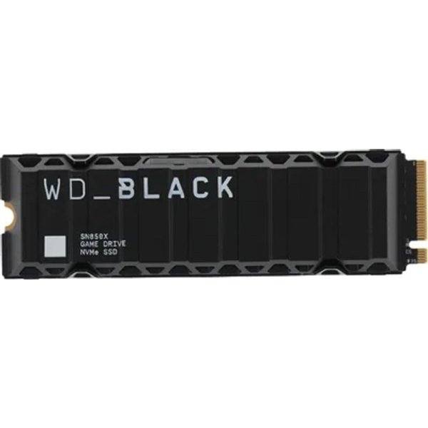 Твердотельный накопитель/ WD SSD Black SN850X, 2.0TB, M.2(22x80mm), NVMe, PCIe 4.0 x4, 3D TLC, R/W 7300/6600MB/s, IOPs 1 200 000/1 100 000, TBW 1200, DWPD 0.3, with Heat Spreader (12 мес.)