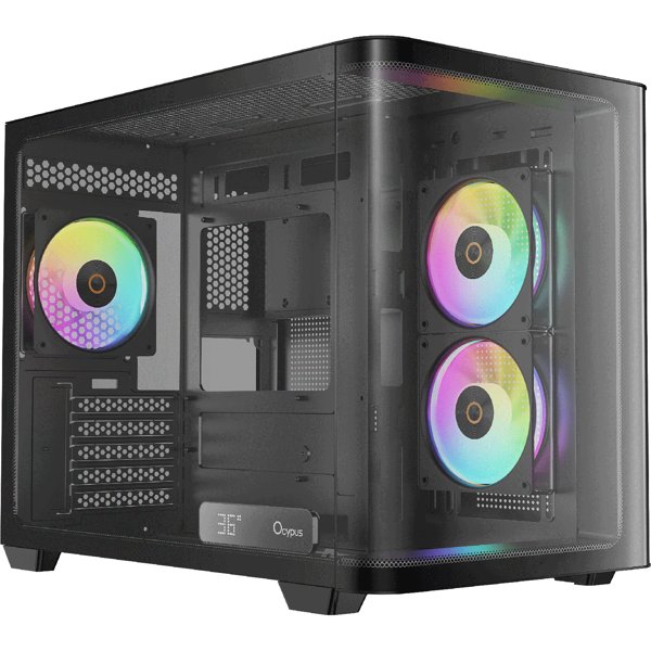 Case Ocypus Iota C50 BK Curve ARGB Digital mATX /win /black / 3 ARGB fans / no PSU / Tempered Glass