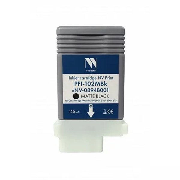 Струйный картридж NV Print PFI-102MBk (NV-0894B001) Matte Black для Canon ImagePROGRAF iPF500/510/600/610 (130 мл)