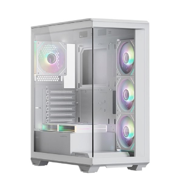 XASTRA Корпус Q600 6ARGB-C10-WH White ATX/Aquarium/Screewless/6x120mm ARGB PWM FM fans/Argb+PWM HUB 10port/ Q600-6FM12A-C10-WH