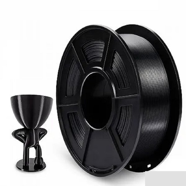 Филамент NVPRINT Silk PLA+ Black для 3D печати диаметр 1.75мм  длина 330 метров  масса 1 кг
