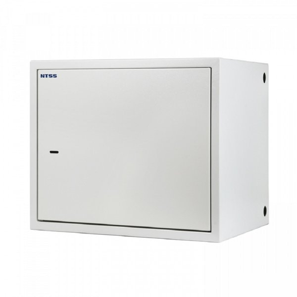 NTSS Шкаф настенный антивандальный распашной NTSS WAR 8U 550*400мм, 2 профиля 19, сварной, серый RAL 7035 NTSS-WAR8U5540