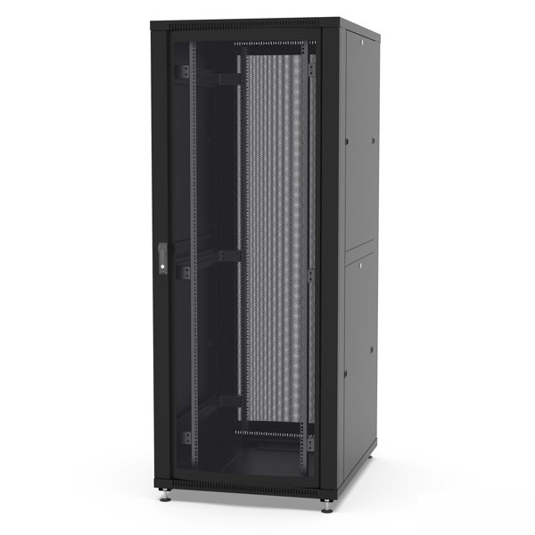 Шкаф напольный 19", 42U Filum FL-NT-42810PP2M-BK NETWORK (ШхГхВ) 800x1000x1987 мм, двери: перфорированная/перфорированная, цвет черный RAL9005