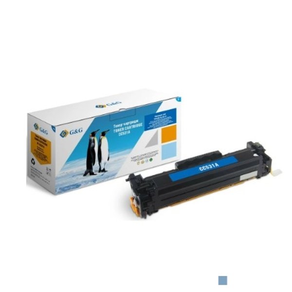Картридж G&G, аналог HP CC531A/304A/Canon 718 синий 2.8k с чипом