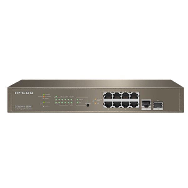 IP-COM G5310P-8-150W L3 Коммутатор PoE управляемый 8-Ports 10/100/1000 Base-T + 1-Port 1000 Base-X SFP / 8-Ports PoE (PoE бюджет 130W)