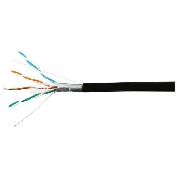 SkyNet Кабель Premium FTP outdoor 4x2x0,51 на тросу, медный, FLUKE TEST, кат.5e, однож., 100 м, box, черный [CSP-FTP-4-CU-OUTR/100]