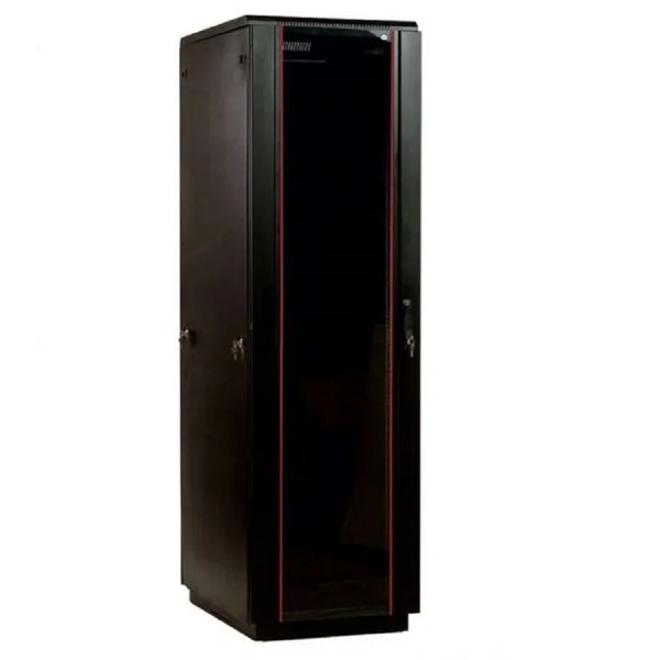 ЦМО Шкаф телекоммуникационный напольный 48U (600 x 800) дверь стекло, чёрный, ШТК-М-48.6.8-1ААА-9005