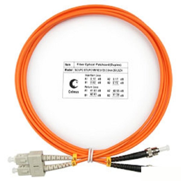 Cabeus FOP-62-SC-ST-2m Шнур оптический duplex SC-ST 62,5/125 mm 2м LSZH