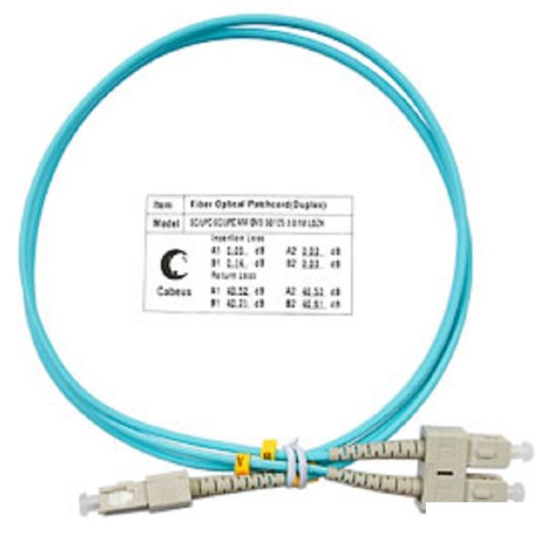Cabeus FOP-50-SC-SC-1m Шнур оптический duplex SC-SC 50/125 mm OM3 1м LSZH