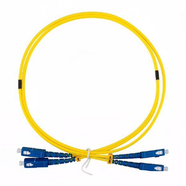 Rexant (50-2110-1) Патч-корд оптический одномодовый (SM) 9/125 OS2 разъемы zip-cord SC/UPC-SC/UPC 3мм Duplex LSZH 1м желтый