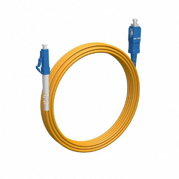 Rexant (50-1114-15) Патч-корд оптический одномодовый (SM) 9/125 OS2 разъемы zip-cord LC/UPC-SC/UPC 3мм Simplex LSZH 15м желтый