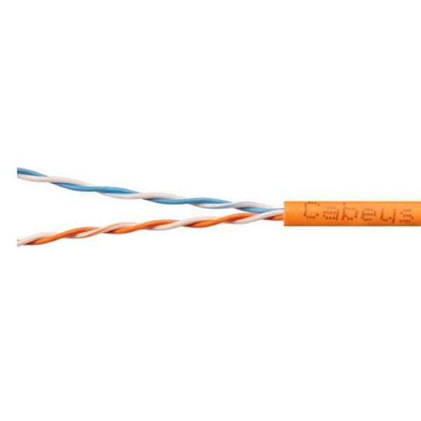 Cabeus UTP-2P-Cat.5e-SOLID-LSZH-OR-20 Кабель витая пара UTP (U/UTP), категория 5e, 2 пары (24 AWG), одножильный, LSZH нг(А)-HF, оранжевый, (20 м)