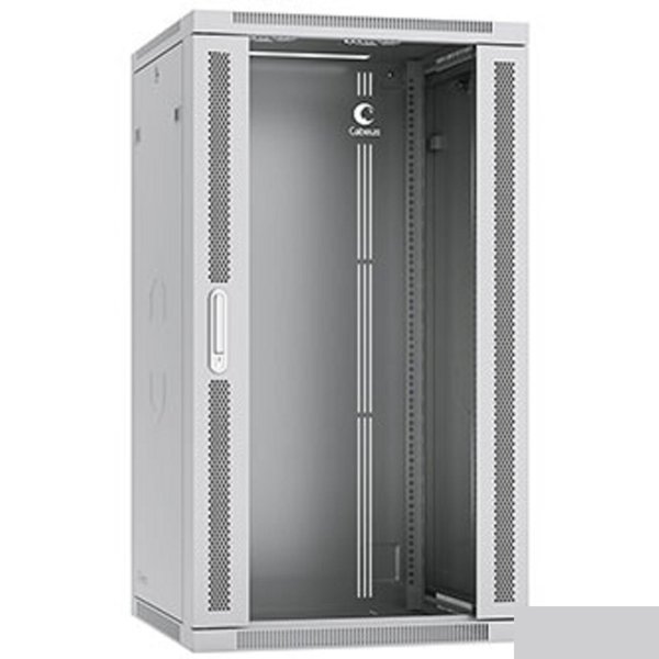 Cabeus SH-05F-22U60/45-R Шкаф телекоммуникационный настенный разобранный 19" 22U 600x450x1082mm (ШхГхВ) дверь стекло, цвет серый (RAL 7035)