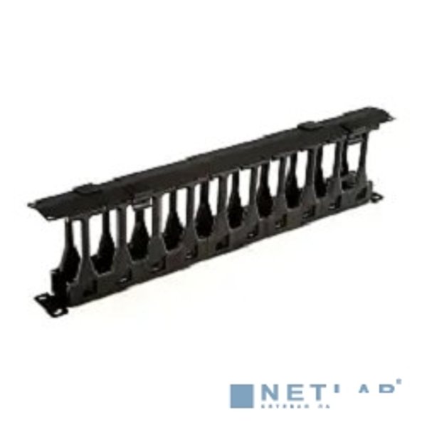Hyperline CMF-1U-FPL106-MCOV-RAL9005 Кабельный организатор с крышкой, глубина 106 мм, 19", 1U