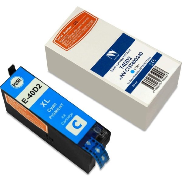 Струйный картридж NV Print T40D2 (NV-C13T40D240) Cyan для Epson SureColor SC-T5100/T3100 (50 мл)