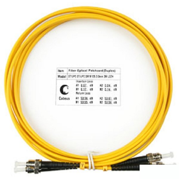 Cabeus FOP(d)-9-ST-ST-3m Шнур оптический duplex ST-ST 9/125 sm 3м LSZH