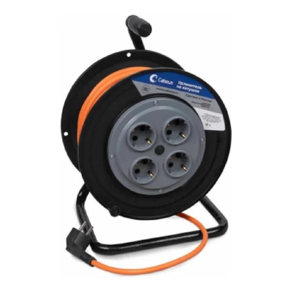 Cabeus EC-C-2.2-G-50 Удлинитель ПВС 2200 Вт 50м на катушке (С/з)