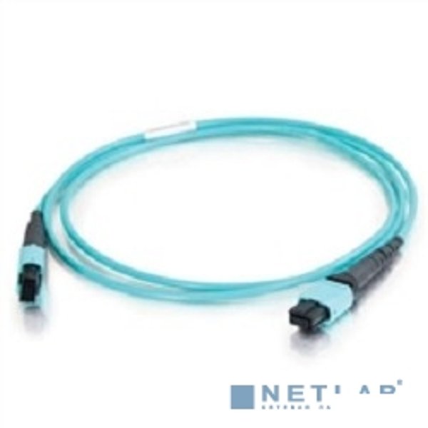 Кабельная сборка Hyperline FHD-MC3-503-MPOM12/PS-MPOF12/PS-A-1M-LSZH-AQ Патч-корд волоконно-оптический MPO (папа) - MPO (мама), 12 волокон, OM3, 40/100G, LSZH, 1м