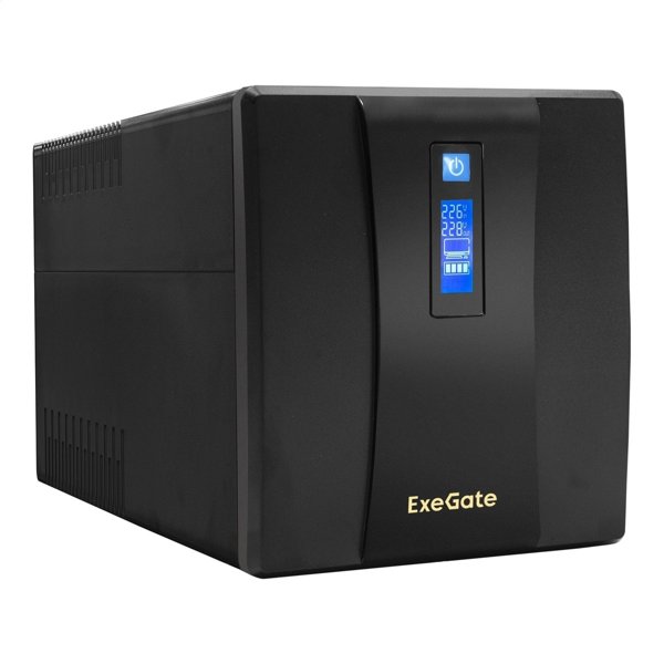 Exegate EP212520RUS ИБП Exegate Power Smart LLB-1500.LCD.AVR.4SH.USB (1500VA/950W, LCD, AVR, 4*Schuko, USB, батарея 12V 9Ah - 2 шт., Black)