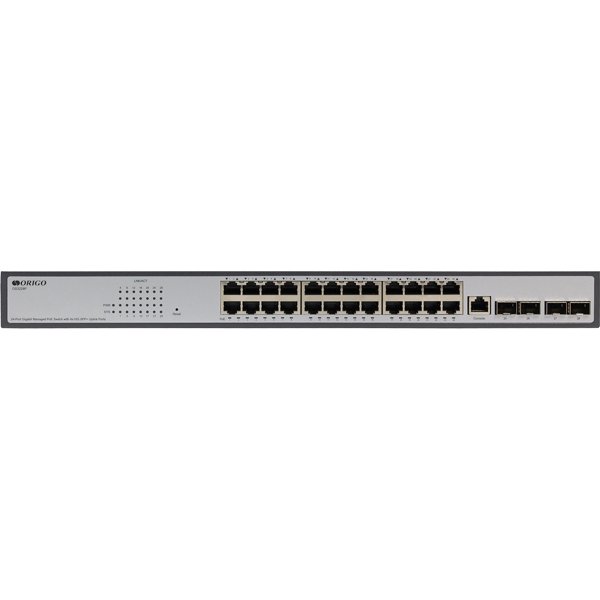 ORIGO OS3228P/250W/A1A Управляемый L3 PoE-коммутатор 24x1000Base-T PoE+, 4x10G SFP+, PoE-бюджет 250 Вт