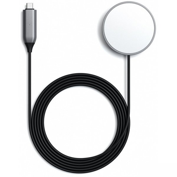 Satechi [ST-UCQIMCM] Беспроводное зарядное устройство  Magnetic Wireless Charging Cable. Интерфейс Type-C, длина 1.5м. Цвет: серый космос.