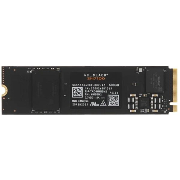 WD SSD Black SN7100, 500GB, M.2(22x80mm), NVMe, PCIe 4.0 x4, TLC, WDS500G4X0E