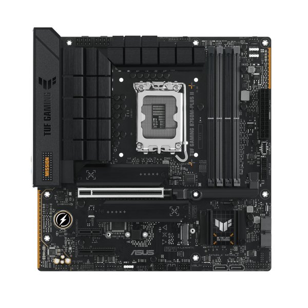 ASUS TUF GAMING B760M-PLUS II (Socket 1700, mATX, 4xDDR5(192GB), DP/HDMI, 1xPCIe 5.0x16/1xPCIe 4.0x4, 1xPCIe 3.0, 1xLAN (2.5GbE), 4xSATA 6Gb/s, 3xM.2, 1xType-C, 3xUSB 3.2, 4xUSB)