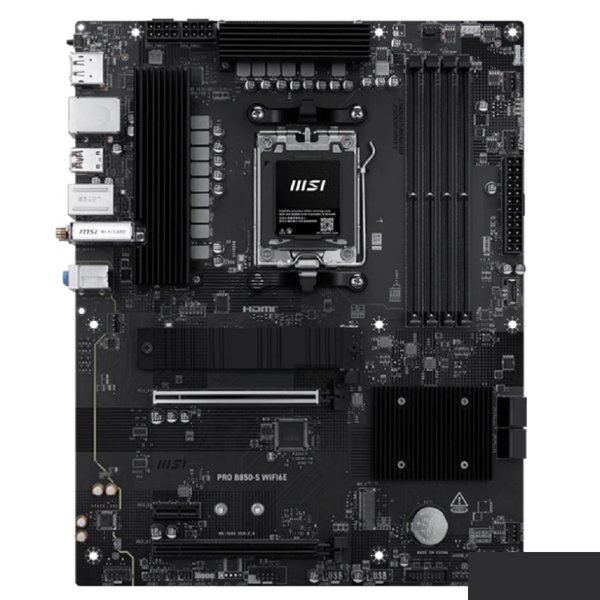 Материнская плата MSI PRO B850-S WIFI6E SocketAM5 AMD B850 4xDDR5 ATX AC`97 8ch(7.1) 2.5Gg RAID+HDMI+DP