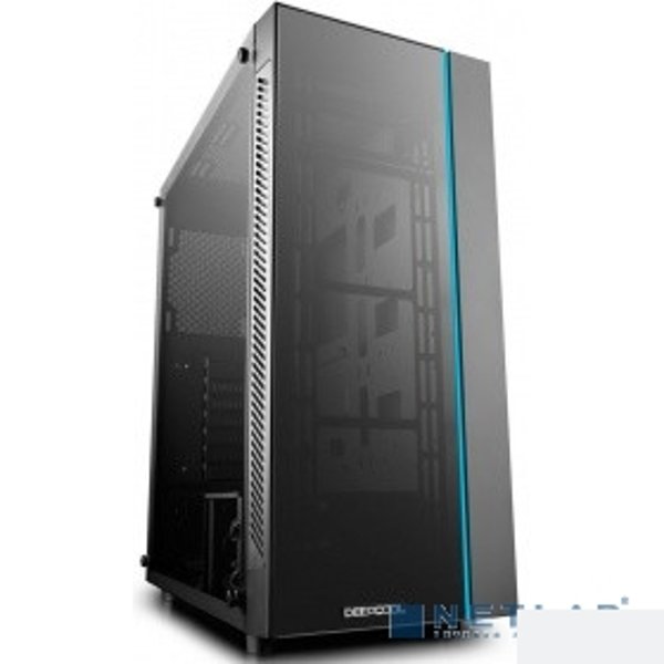 Deepcool MATREXX 55 ATX, Black, LED strip (front), Стекл. фронтальная и боковая панели, Без БП