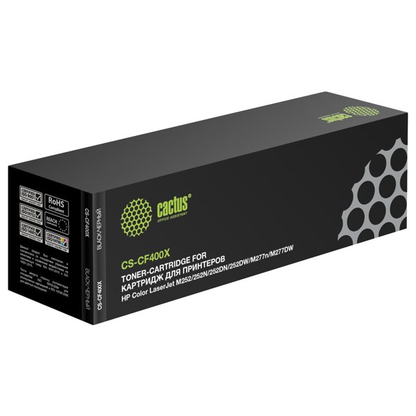 Тонер Картридж Cactus CS-CF400X черный для HP CLJ M252/252N/252DN/252DW/M277n/M277DW (2800стр.)