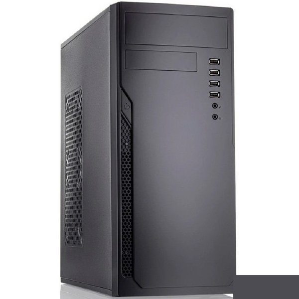Foxline FL-301, ATX, 1x5.25EXT, 1x3.5EXT, 4x3.5INT, 4xUSB2.0, HDA, w/o FAN, w/PSU 450W 8cm, w/C13-C14 cable 1.5m, , w/DVD-RW installed