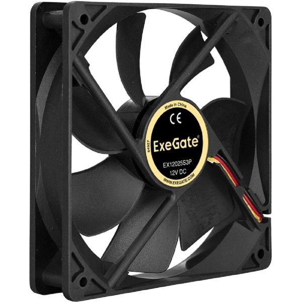 Exegate EX166176RUS Вентилятор ExeGate Mirage-S 120x120x25 подшипник скольжения, 1200 RPM, 25dB, 3pin