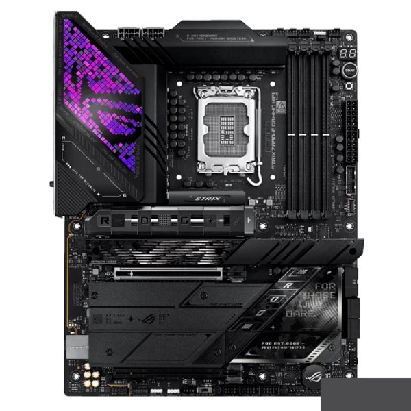 ASUS ROG STRIX Z890-E GAMING WIFI (Socket 1851, ATX, 4xDDR5(192GB), 1xPCIe 5.0x16/1xPCIe 4.0x16/1xLAN (5GbE), Wi-Fi, BT, 4xSATA 6Gb/s, 7xM.2, 2xThunderbolt 4 (USB-C), 2xType-C, 10xUSB 3.2)