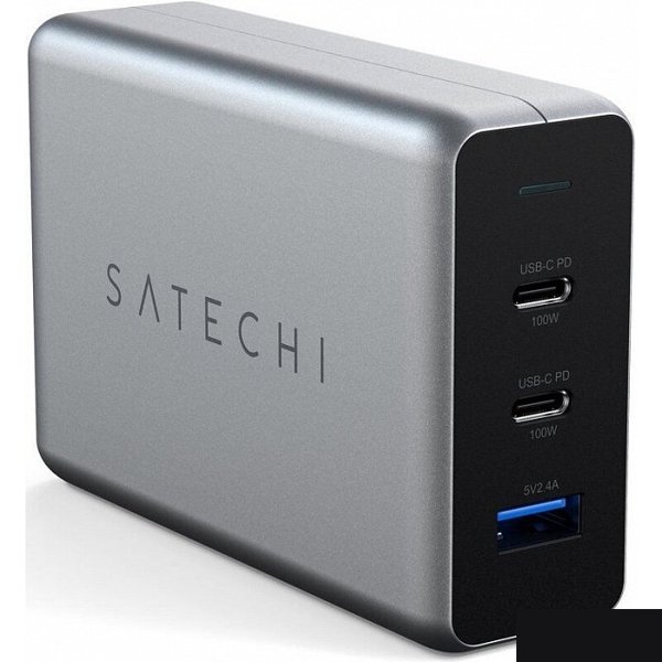 Satechi [ST-TC100GM-EU] Сетевое зарядное устройство Compact GaN Charger 100W Type-C PD - Space Gray (1790369)