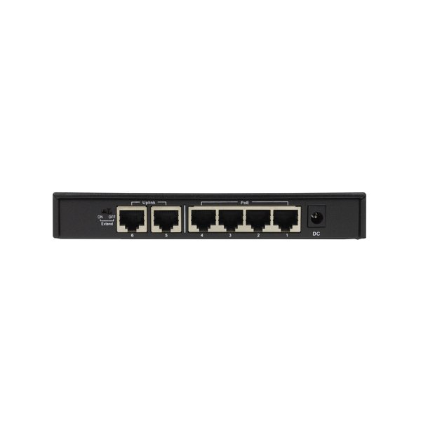 ORIGO OS1206P/60W/A1A Неуправляемый PoE-коммутатор 4x100Base-TX PoE+, 2x100Base-TX, PoE-бюджет 60 Вт, корпус металл