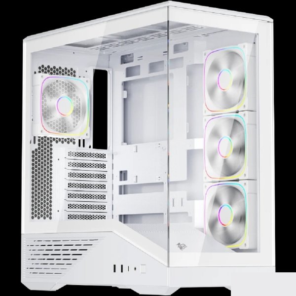 1STPLAYER Корпус GM7 ARGB White / ATX / 4x120mm ARGB fans / GM7-WH-3FN7R-W-1FN7-W