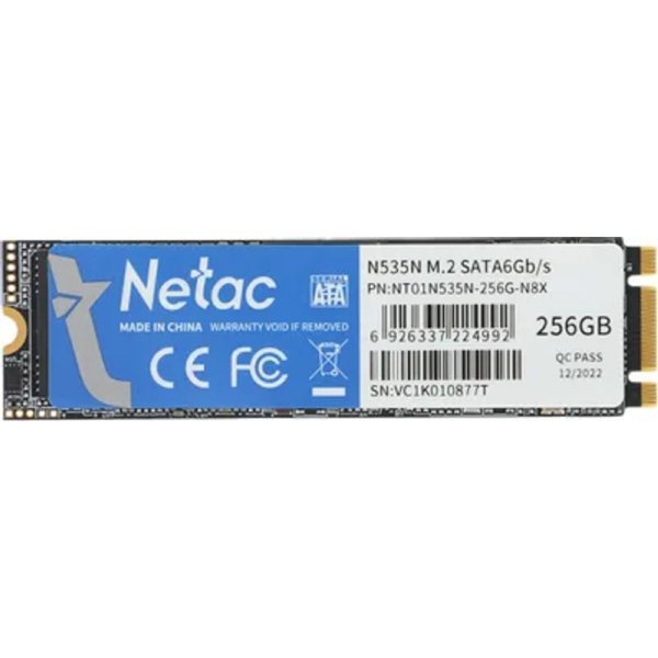SSD M.2 Netac 256Gb N535N Series <NT01N535N-256G-N8X> Retail (SATA3, up to 540/490MBs, 3D NAND, 140TBW)