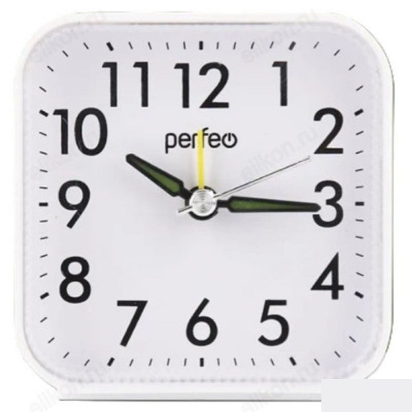 Perfeo Quartz часы-будильник "PF-TC-022",  квадратные, белые