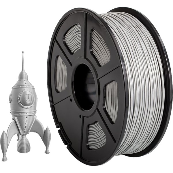 Филамент NVPRINT ABS Silver для 3D печати диаметр 1.75мм  длина 330 метров  масса 1 кг