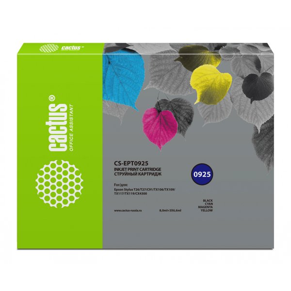 Cactus EPT0925 Картриджи  для  Stylus C91/CX4300/TX106/TX117, черный/голубой/пурпурный/желтый