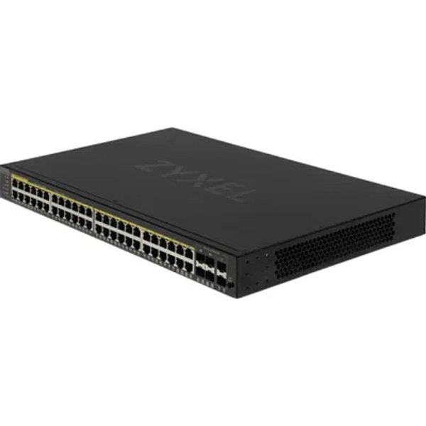 Zyxel NebulaFlex Pro GS2220-50HP, Гибридный L2 коммутатор PoE+ rack 19", 44xGE PoE+, 4xCombo (SFP/RJ-45 PoE+), 2xSFP, бюджет PoE 375 Вт, автономное/облачное управление